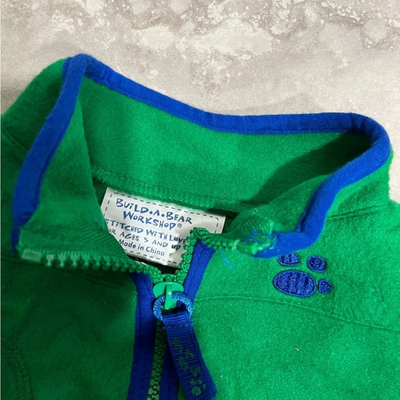 Vintage Build-a-Bear Christmas Green Fleece Winter Vest - Picture 2 of 3